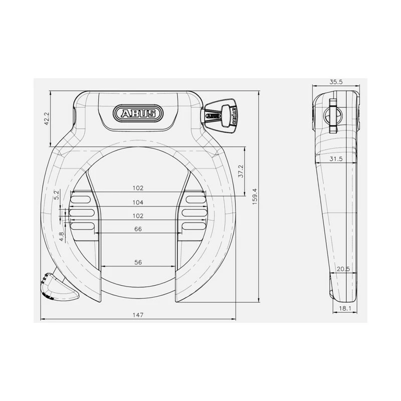 Abus Rahmenschl. 4750S & Akkuschl. IT2.1 T82 Bosch2 Gleichschliessend Schwarz – Bild 2